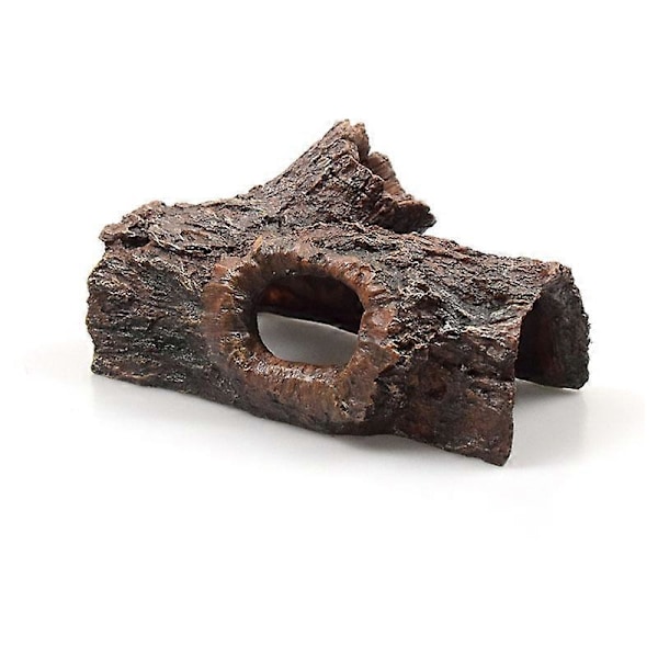Akvariedekoration Træstub Harpiks Skjulesteder Hule Træstub Ornament 19X12X12cm