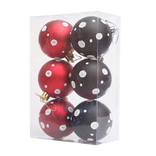 6x Julgranskulor Ornament Set Dekorationer för Firande Alla Hjärtans Dag