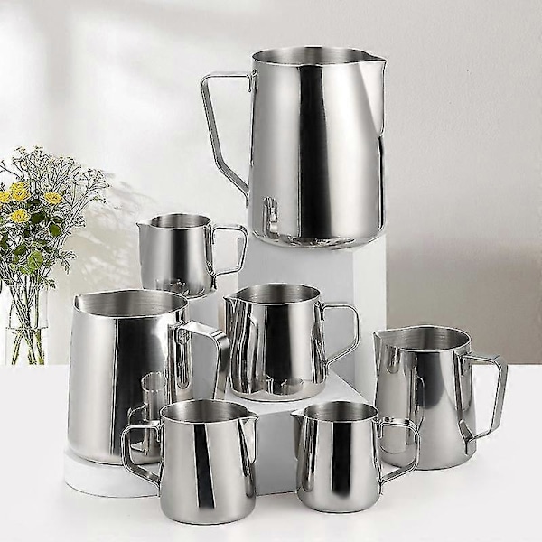 Mælkeskummer Kande Rustfrit Stål, 350/600/1000ml Kaffekop Kande Latte Espresso Cappucci