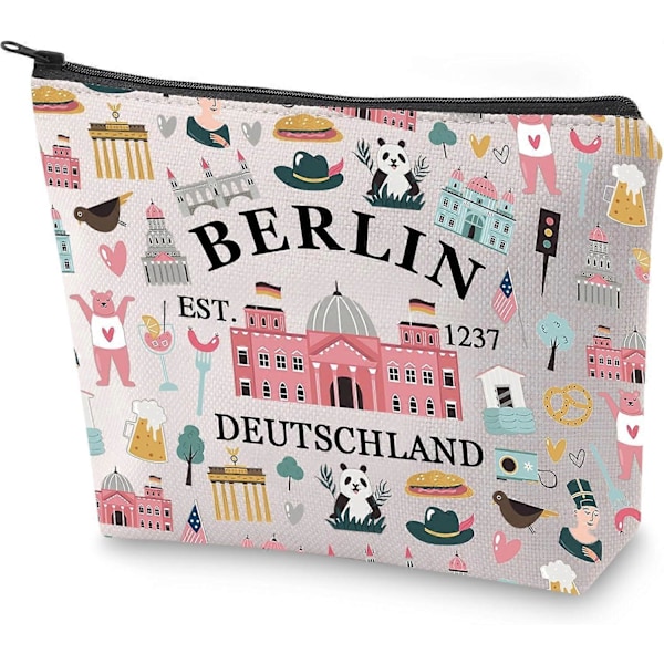 Berlin City Kosmetiikkalaukku Saksa Matkamuisto Lahja Berliini Deutschland Matka Meikkilaukku Berliinin Ystävälle (Berlin) Design 966