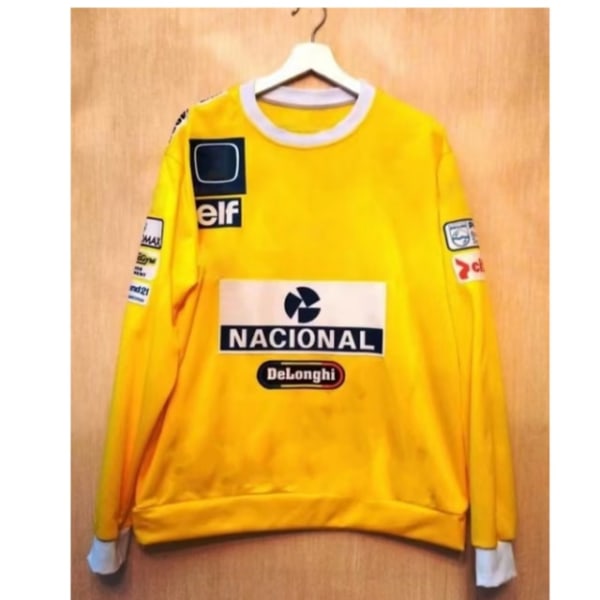 F1 Driver Ayrton Senna Championship Jersey Racing Dress Replica Rund Neck Sweatshirt 2023 F1 Alonso Formula One Retro Genser 2 XXXL