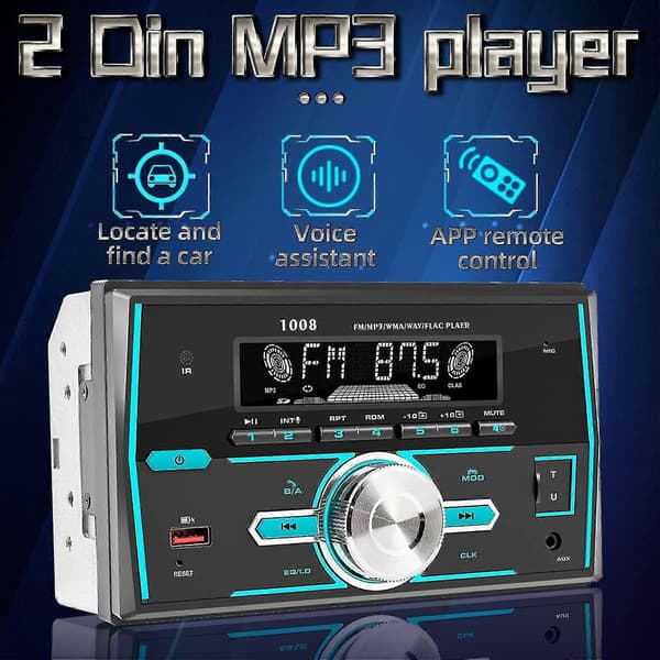 2 Din Bilradio Bilstereo Bluetooth Bilar Mp3-spelare Passar För