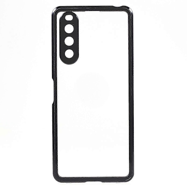Til Sony Xperia 10 V Magnetisk Adsorptions Etui Metal Ramme + Hærdet Glas + PC Bagside Gennemsigtigt Cover Boris