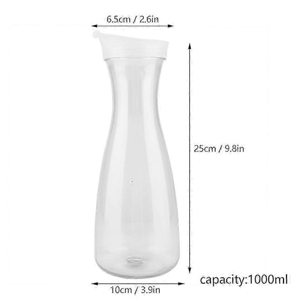 1000 ml PC Transparent Juiceflaske Vandkande Iskold Juicekande med Låg til Bar Hjemmebrug