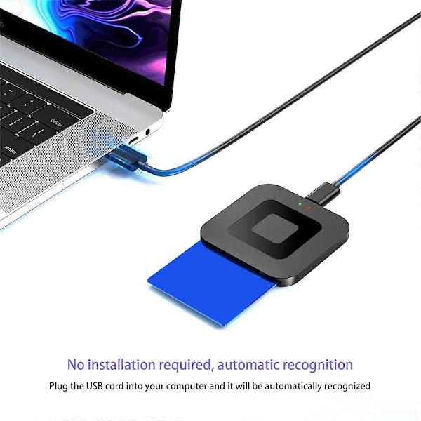 Bärbar USB2.0 Intelligent Kortläsare för DNIE ATM IC ID Bank SIM-kort Gemensam Åtkomst Skattedeklaration