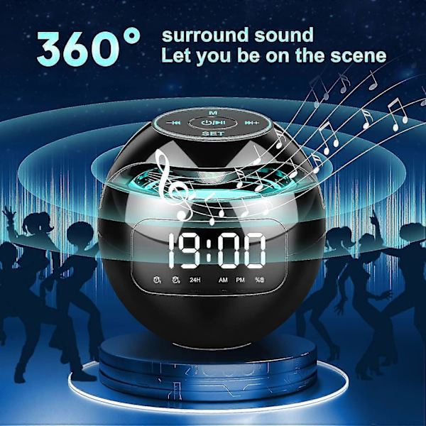 Väckarklockradio med dubbla alarm, FM digital sängklocka med snooze-funktion, LED-display 4 -X