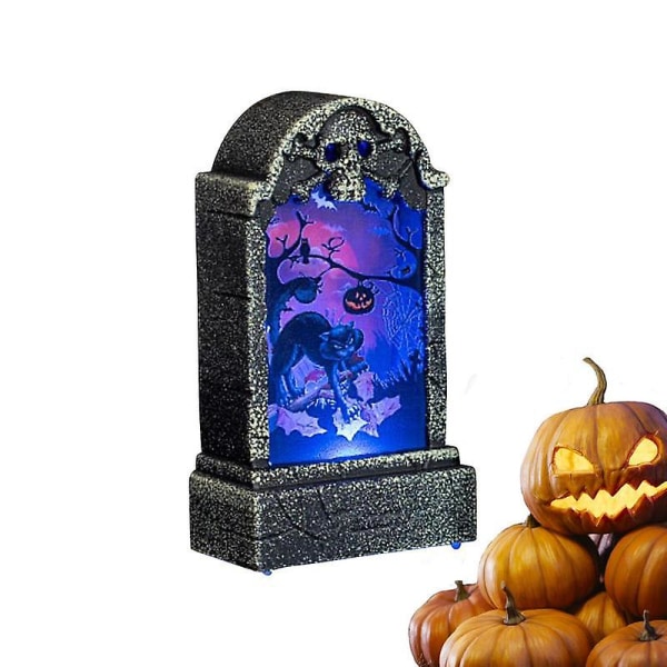Halloween Led hautausmaa hautakivet kallo hautakivilamppu pelottavaan kummitustalokoristeeseen. Pääkallo hautakivilamppu Halloweeniin Cat