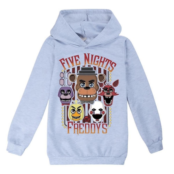 7-14-vuotiaat Lapset Teinit Pojat Tytöt Fnaf Five Night At Freddy's Printed Hupparit collegepaita Topit Pitkähihainen hupullinen neulepusero Gray 150