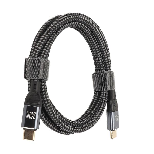 25-26 USB C til USB C-kabel PD240W USB2.0 Type C-grensesnitt 480 Mbps USB C hann til C hann dobbeltsidig datakabel 150 cm