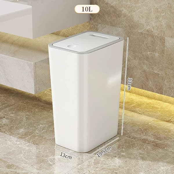 Soptunna med trycklock, återvinningskärl 10L (vit) Gray