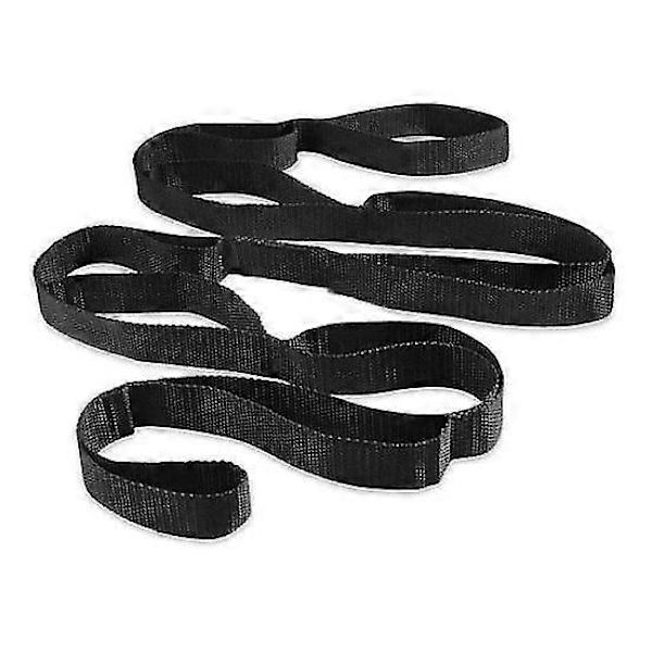 Icke-elastisk stretchrem Slitstark Multipel Loop Design Fysioterapi Stretchrem Yogarem för Män Kvinnor-Yvan black