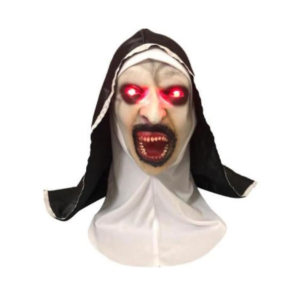 Halloween Scary Nun Mask Temppu Pelottavat naamarit Kuminaamari Päänauha Live-esitys Rekvisiitta Puku Naamiot päähineellä C