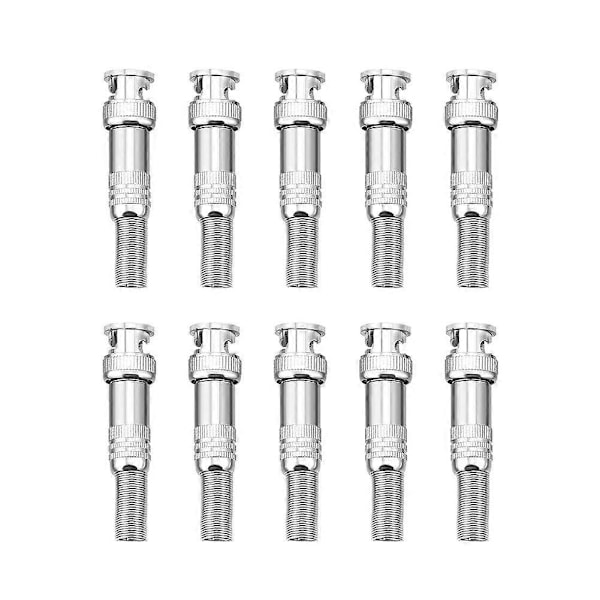 10 Koaxialkablar, Bnc Koaxial Hane BNC Kontakter CCTV Kamera BNC Hane Skruvlås Terminal Adapter