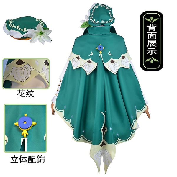 Spil Genshin Impact Venti Cosplay Kostume Outfit Anime Cosplay Halloween kostumer Kvinder Venti Kostume Fuldt sæt Uniform XL