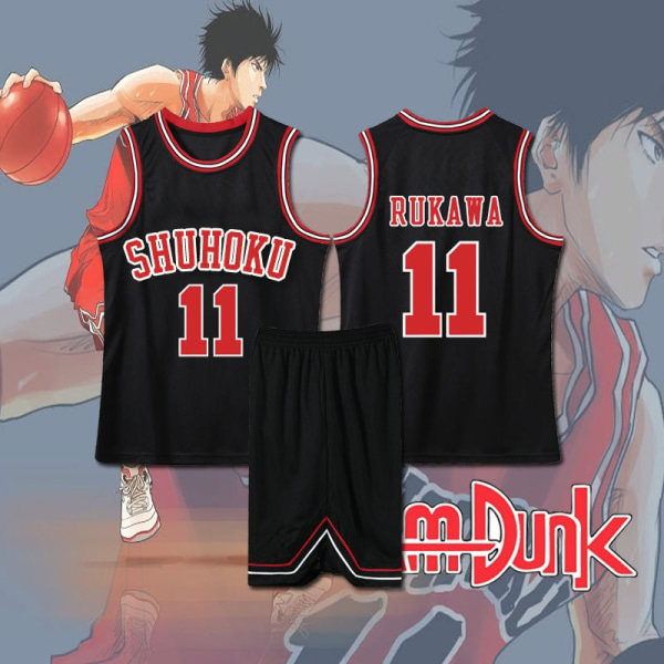 Anime Sakuragi Hanamichi Cosplay Slam Dunk Jersey Shohoku School Basketball Team Uniform Sportswear Kaede Rukawa Cosplay Costume Purple 4XL