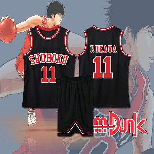 Anime Sakuragi Hanamichi Cosplay Slam Dunk Jersey Shohoku School Basketball Team Uniform Sportswear Kaede Rukawa Cosplay Costume Purple XS