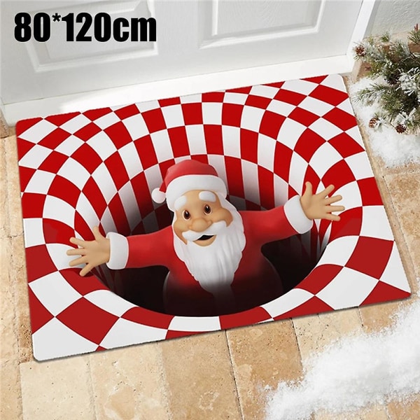Joulupukki Grinch-teema Liukumaton Illusion Lattiamatto Makuuhuoneen Joulumatto Ovimatto Kodinkoristeet style 2 60x90cm