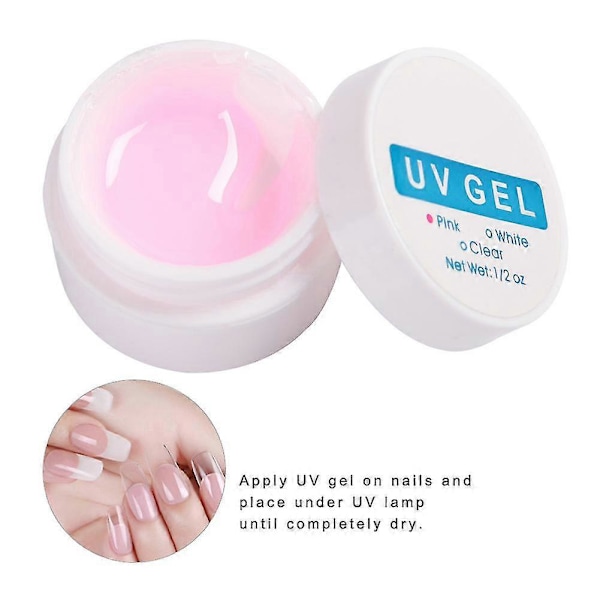 Snabbtorkande Kristall Nagel Förlängningslim Manikyr UV Gel Byggare Nagellim Rosa
