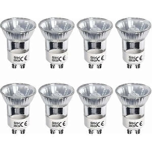 Förpackning med 8 Gu10 Halogenlampor Reflektor 35w Varmvit 2700k