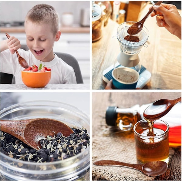 Naturlig Miljövänlig Trä Kaffesked Bordsservis Köksredskap Honung Tesked (3 Stycken, 18*4cm)