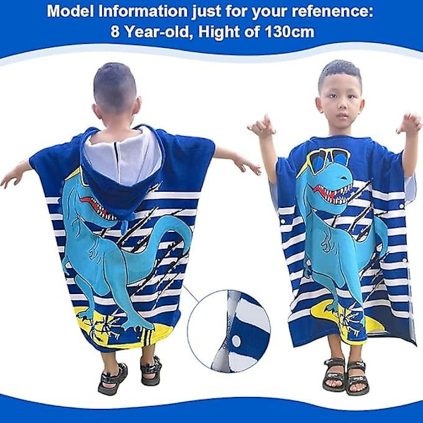 Badhandduk för Barn, Strandhandduk för Barn med Huvtröja, Supermjuk Badponcho Badkappa för Flickor Pojkar 6-14 År, Polyesterblandning