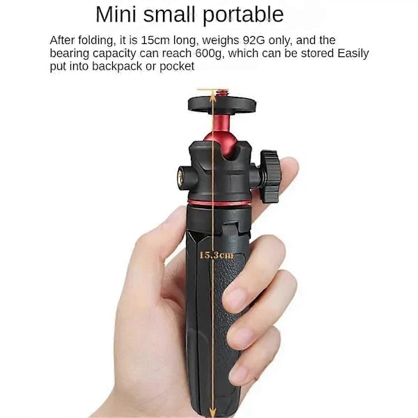 Mini Bordsstativ Handhållet Fotograferingsfäste med Flexibel Kula 1/4 Tums Skruvfäste för Ficka