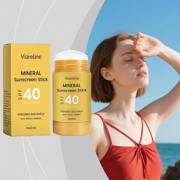 SPF40 Mineral Solskyddsstift, Bärbart UV-skydd (30g) 3pcs