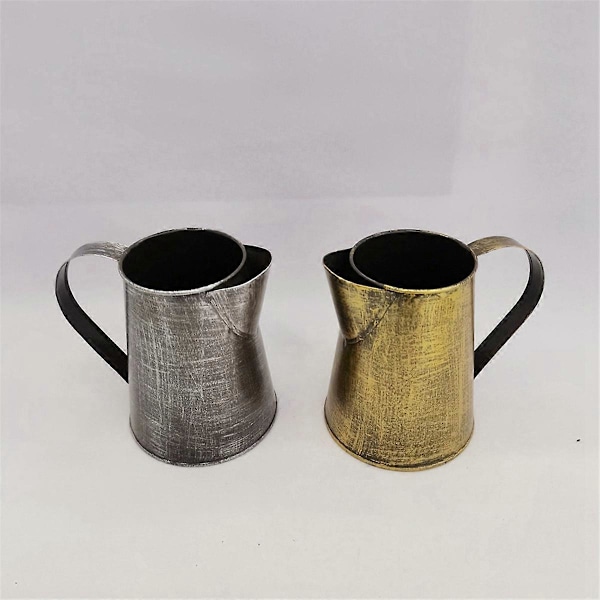 Metal Vase Dekorativ Shabby Kande Blomsterholder Bronze