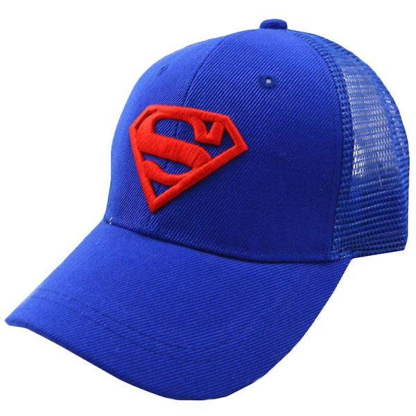 Barn Superman Baseball Captain America Gutter Jenter Mesh Pustende tegneserie Snapback solskjermhatt Superman Royal Blue