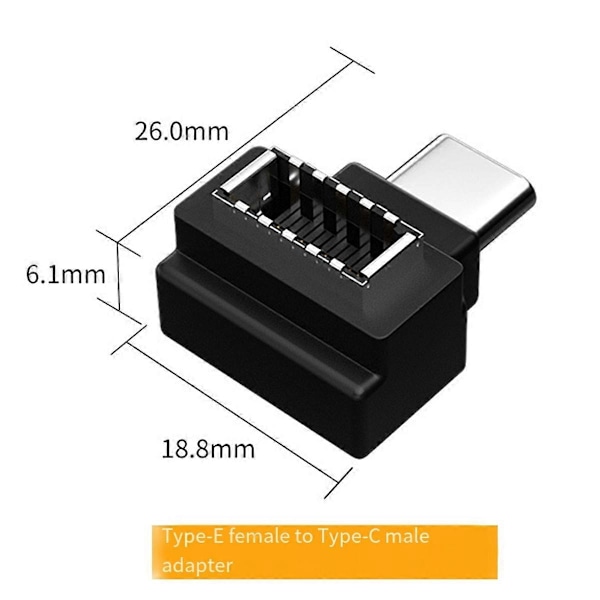 USB 3.1 Frontpanel Header USB Typ-C till Typ-E Kabeladapter Kontakt Typ C Hane till Typ E Hona