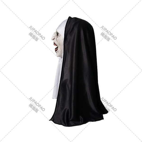 2023the Nonnen Horror Mask Cosplay Skræmmende latexmasker med hovedtørklæde Helhjelm Halloween festrekvisitter Halloween dekoration style1