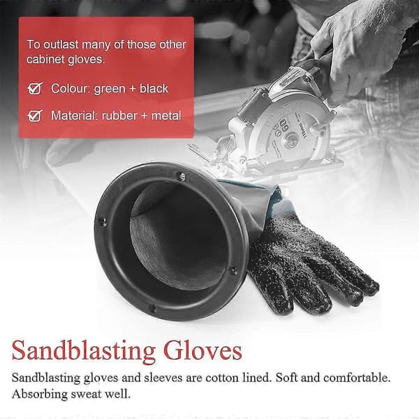 Blästringshandskar SandBlaster Delar 60cm med O-ringar för Blästerskåp