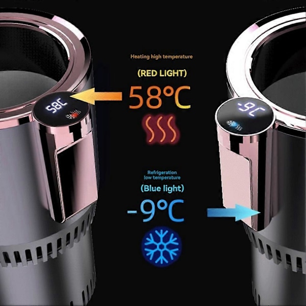 2 i 1 Smart Bilmuggvärmare & Kylare Auto Mugg med Kyl- och Värmefunktioner Isolering Dryck C