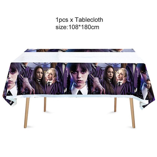 Filmen Onsdag Addams Födelsedagsfest Dekoration Banner Ballong Bordsservis Festliga evenemang Tillbehör Heminredning Koppar Bakgrund 24pcs toppers12