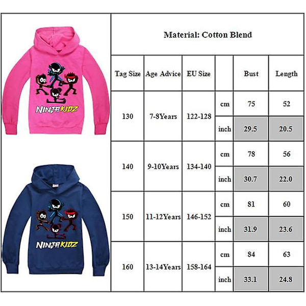Ninja Kidz Printed huppari pitkähihainen huppari neulepusero Black 9-10Years