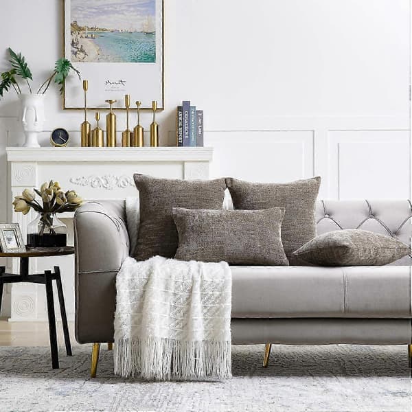 Rustika Ljusbruna Lumbar Kuddfodral - Bondgårdsstil Set om 2 (30x50 cm)