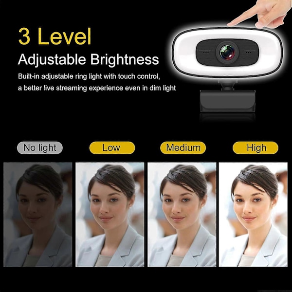 Mini 4K Webcam USB Computer 2K Webcam til PC Laptops Live Streaming Full HD 1080P Webkamera til arbejde med mikrofonstativ
