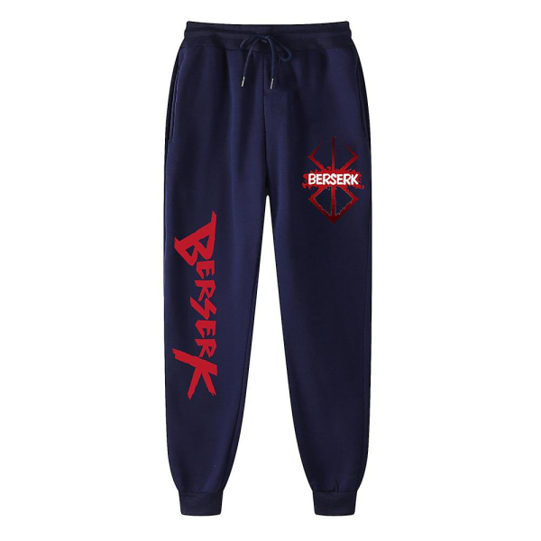 Anime bukser Bersærk joggingbukser kvinder lange bukser mænds fritidsbukser Harajuku Streetwear joggingbukser Y2k mænds joggingbukser lange bukser navy blue 1 XL