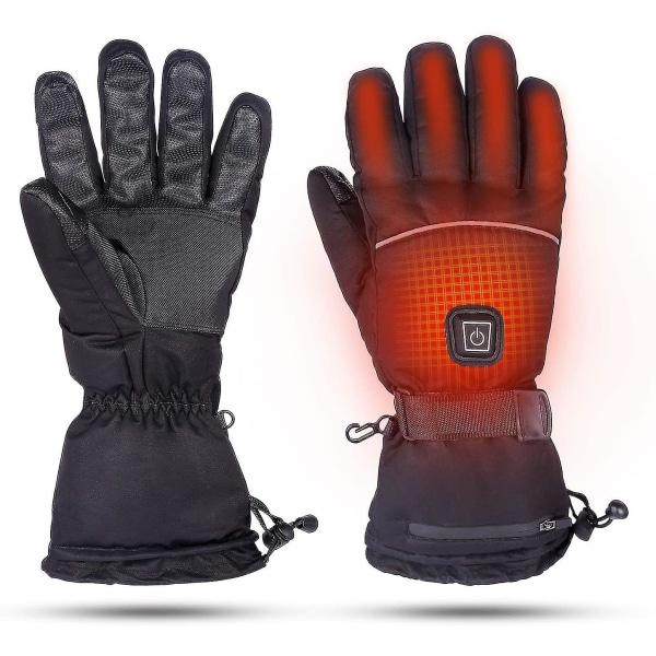 Opvarmede handsker Vinterhandsker til mænd og kvinder 3 varmeniveauer Elektrisk genopladelig berøringsskærm Vandtætte opvarmede handsker