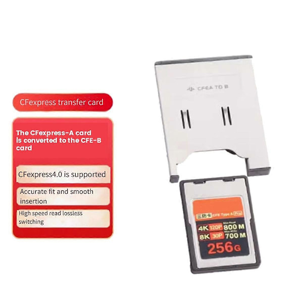 CFexpress Type A -muistikortti CFe Type B -korttipidikeadapteriin XQD-muistikortti NVMe-muunnin CFexA