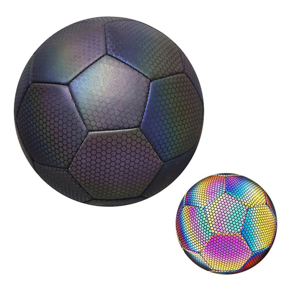 Glow-in-the-dark fotboll, holografisk boll - Lysande fotboll, reflekterande fotbollsträningsboll