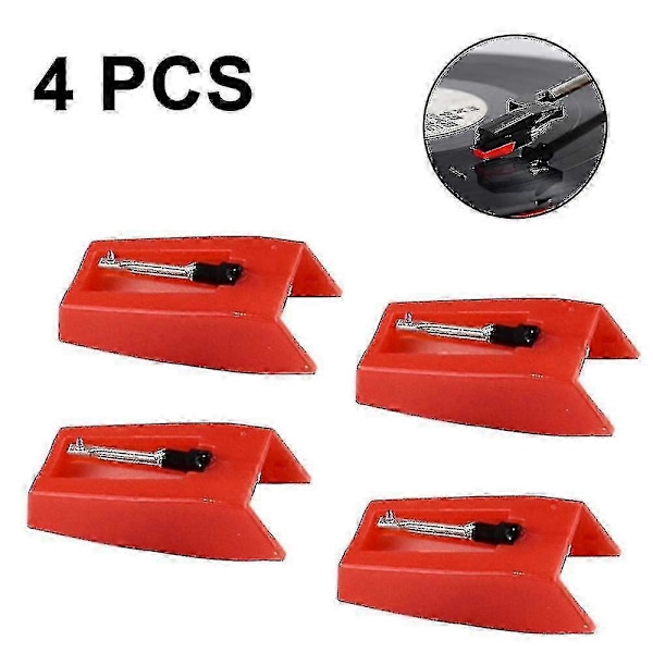 4-pack Skiva Spelare Nål Turntable Stylus Ersättning Turntable Grammofon Spelare