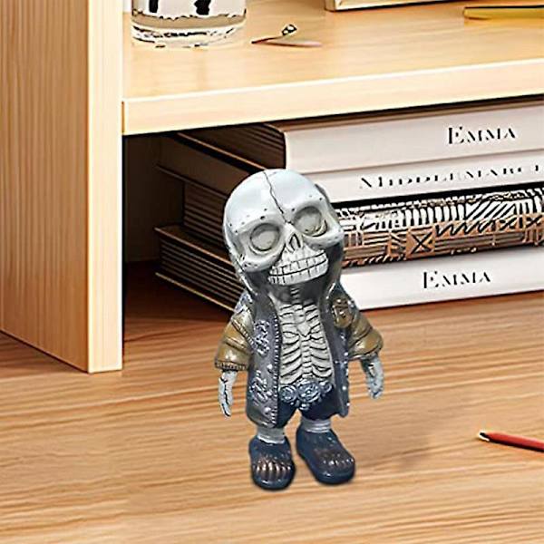Gotisk hodeskalle Skulptur Harpiksfigur Skulptur Dukkedekor Hodehode Statue Visning Håndarbeid Hjemmeinnredning samleobjekt C