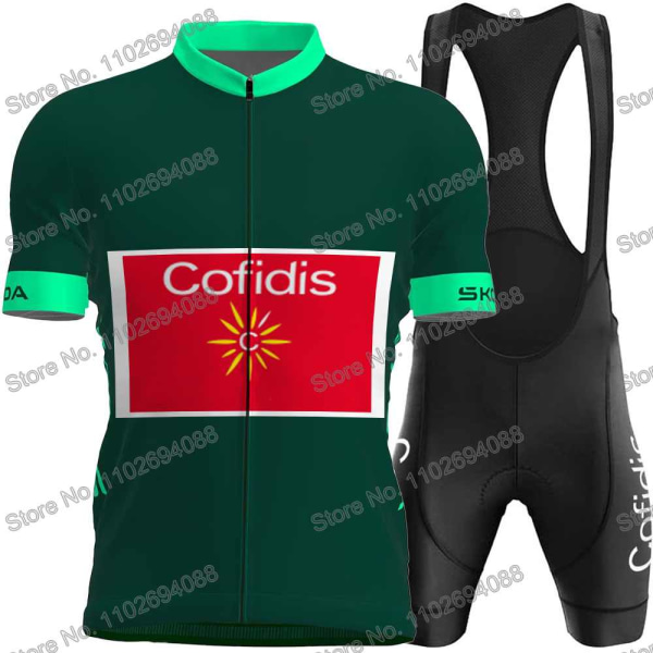 Cofidis Team 2023 Frankrig TDF Cykeltrøje Herresæt Cykeltøj Sommer Road Race Cykelskjortedragt MTB Cykel Bib Shorts 2 L