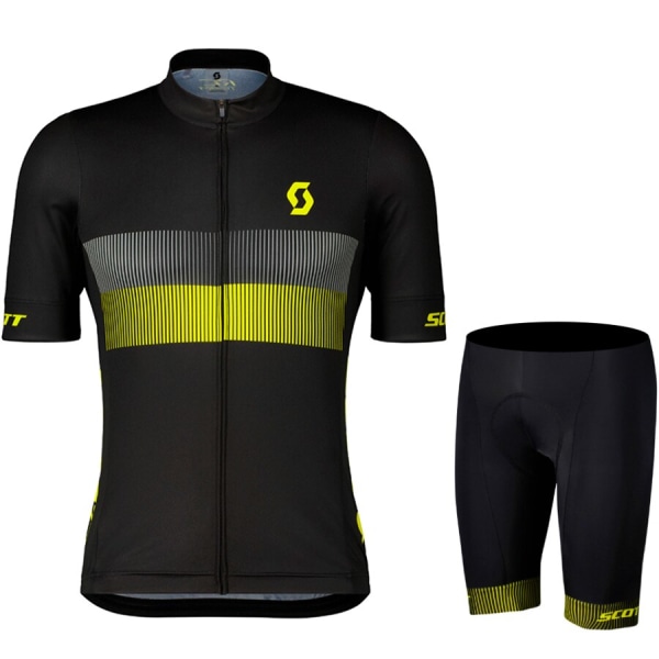 Scott Cykeluniform til mænd Mand Sommertrøjebukser Sportstøj Komplet tøj Herresæt Jakke Mtb Gel Bluse Shorts Black Asian size - M