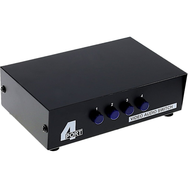 4-vägs AV-switch RCA-omkopplare 4 in 1 ut Kompositvideo L/R Stereo Ljudväljare Box För DVD STB Spelkonsoler, Standard RCA-kontakter