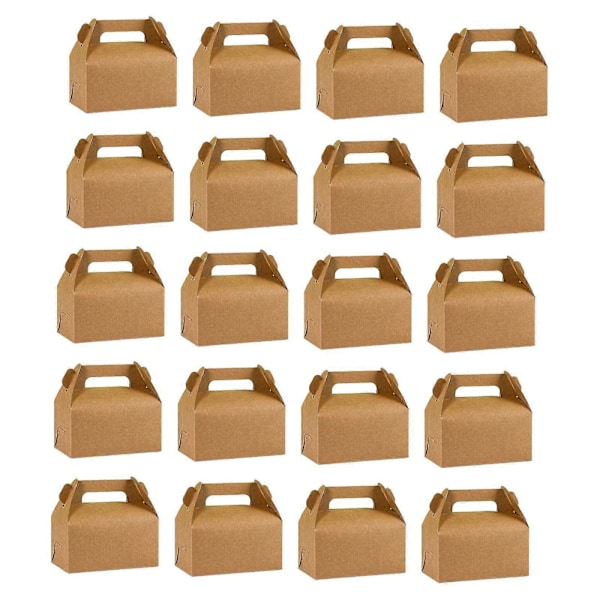 20 Stykker Bageri Kageæsker med Håndtag Multipurpose Bageri Gaveæsker Kageæsker til Fødselsdagsfest Kagebutik Hjemme Camping