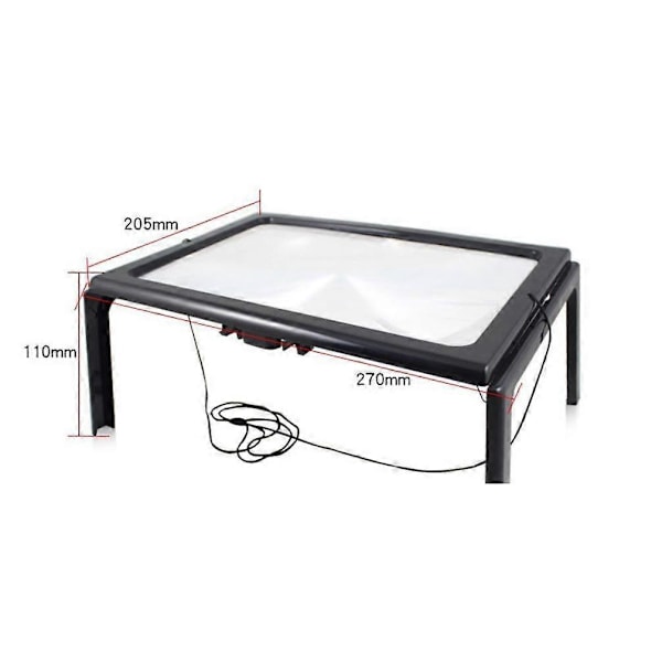 Lukemisen suurennuslasi 4 LED-valolla, näkövammaisille, vanhuksille, ompeluun, 270*205*110mm