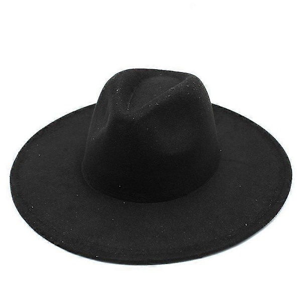 Varm vinter klassisk bredbremmet Fedora hatt svart hvit ullhatter menn kvinner knusbar vinterhatt