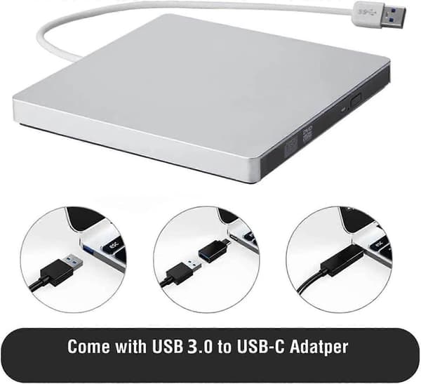 DVD-afspiller Ekstern USBC 3.0 Slank DVDRW CD-brænderdrev til bærbar pc Sort